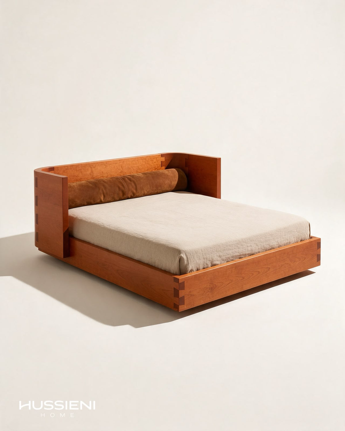 TENON Dovetail Bed in solid cherry wood - angled view