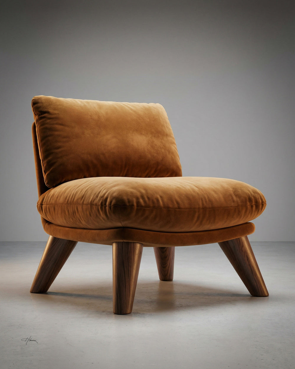 Soft Walnut Lounge Chair