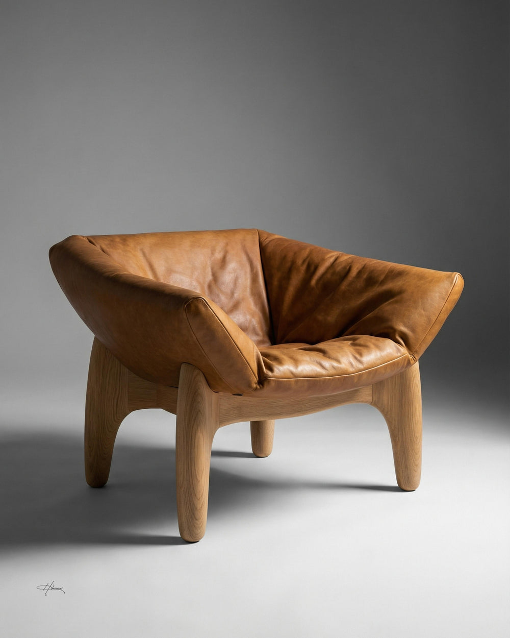 Leather Shell Lounge Chair