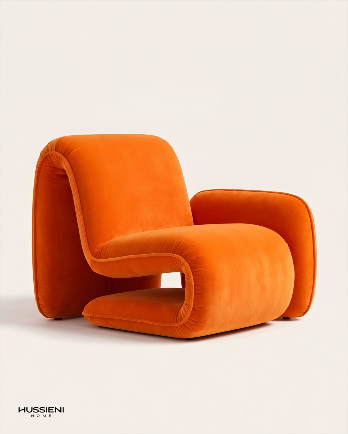 NASTRO Ribbon Lounge Chair - orange velvet