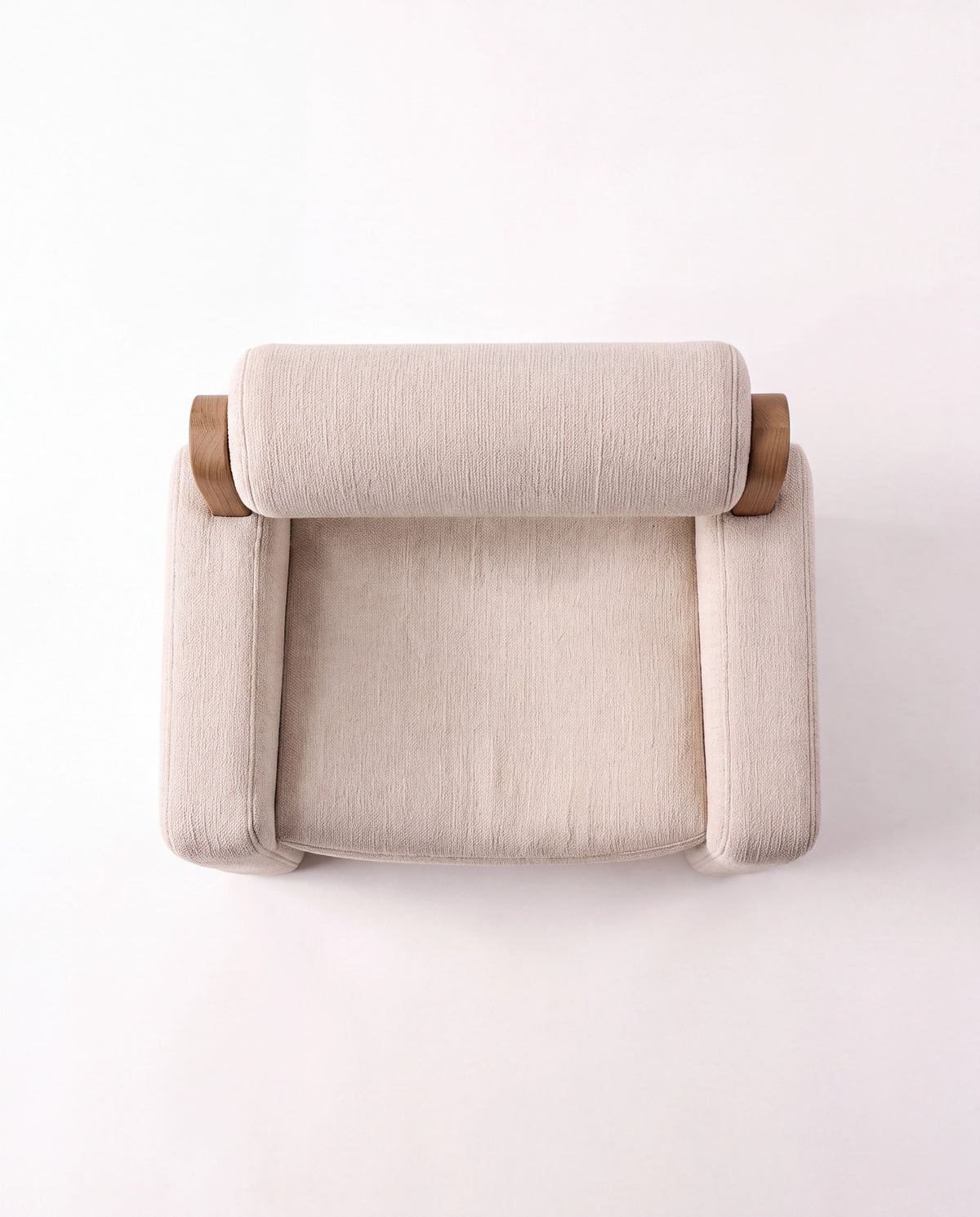 ROLLO Oak Lounge Chair - textured boucle detail