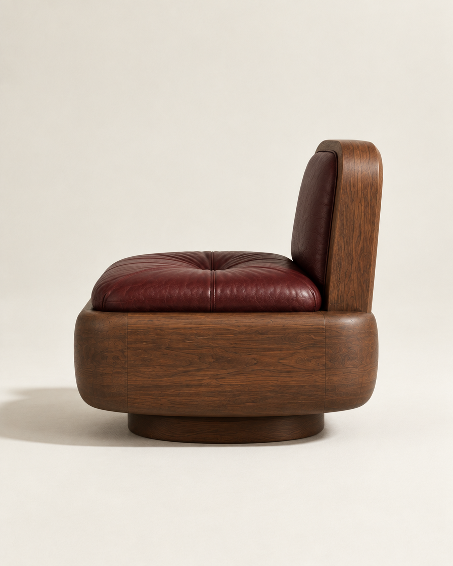 MARO Swivel Lounge Chair - side view
