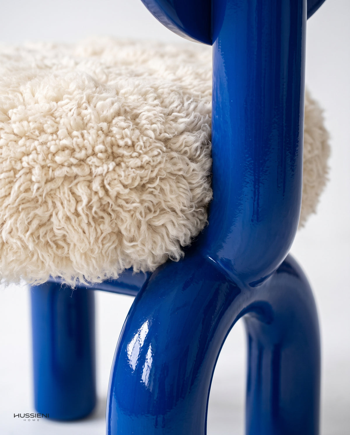 Ring Dining Chair shearling and lacquer detail