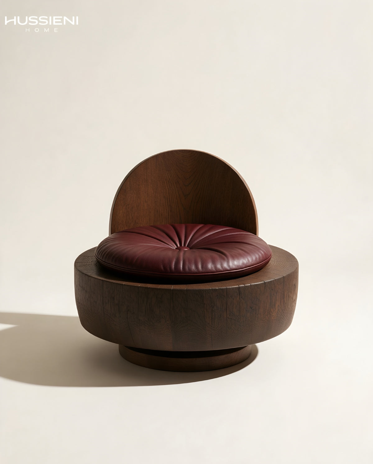 LUNE Swivel Lounge Chair - front and back view