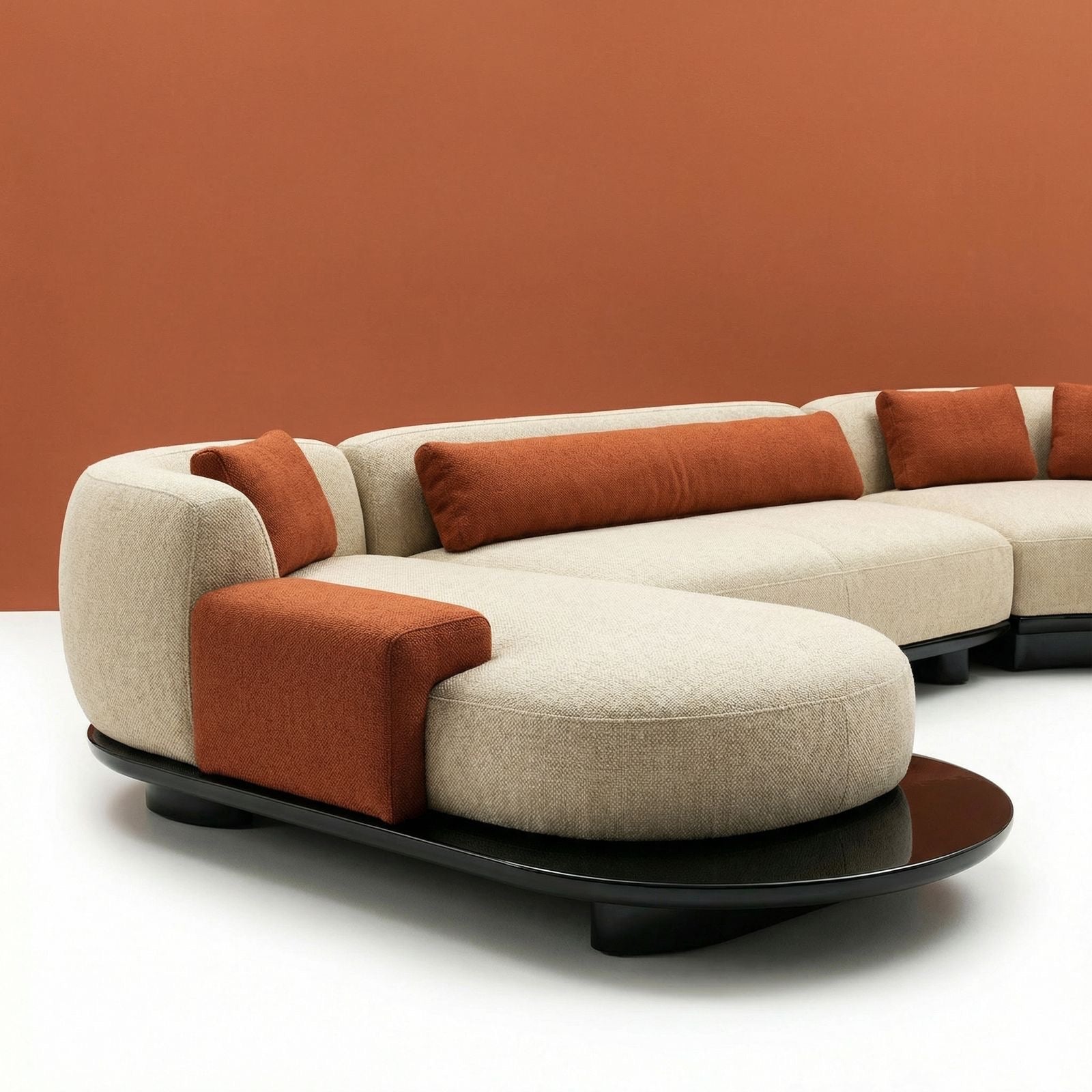 CURVED L-SHAPE MODULAR SOFA