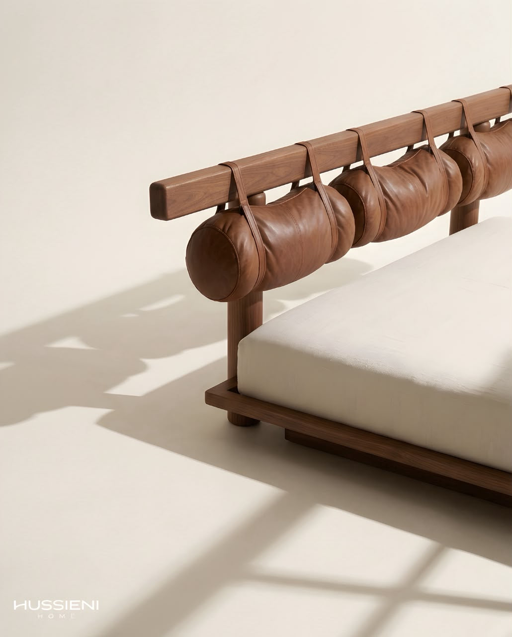 PILLO Hanging Bolster Bed - leather strap detail