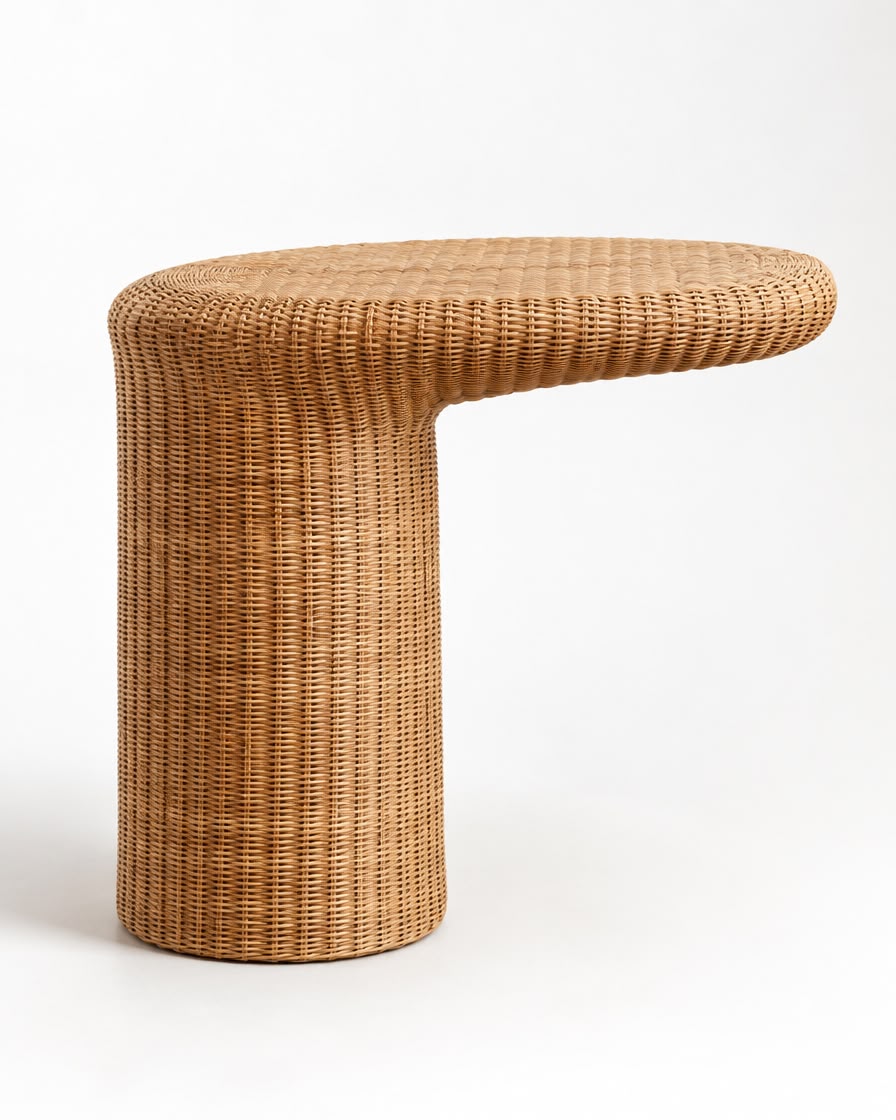 LEVA Cantilever Rattan Side Table
