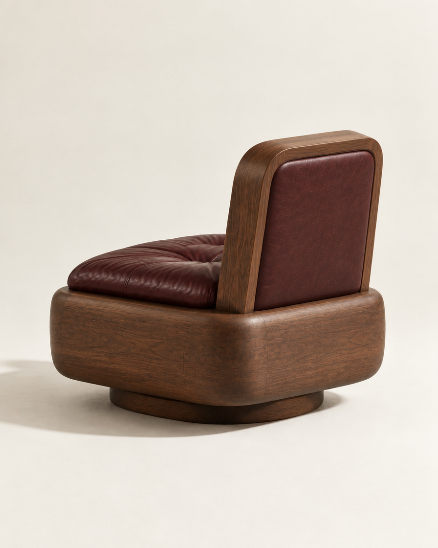 MARO Swivel Lounge Chair - back angled view