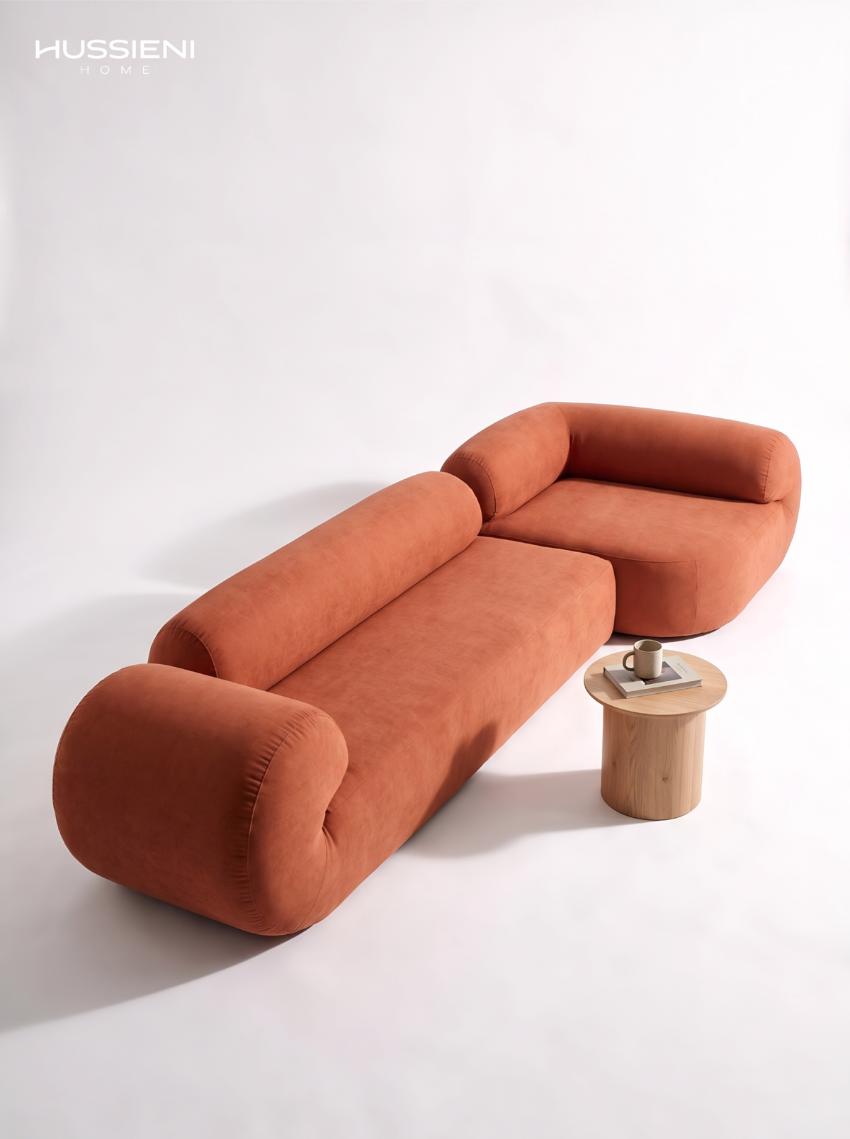 RICCIO Modular Sofa terracotta angle view