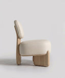 Cream Wood Lounge Chair