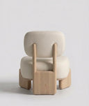 Cream Wood Lounge Chair