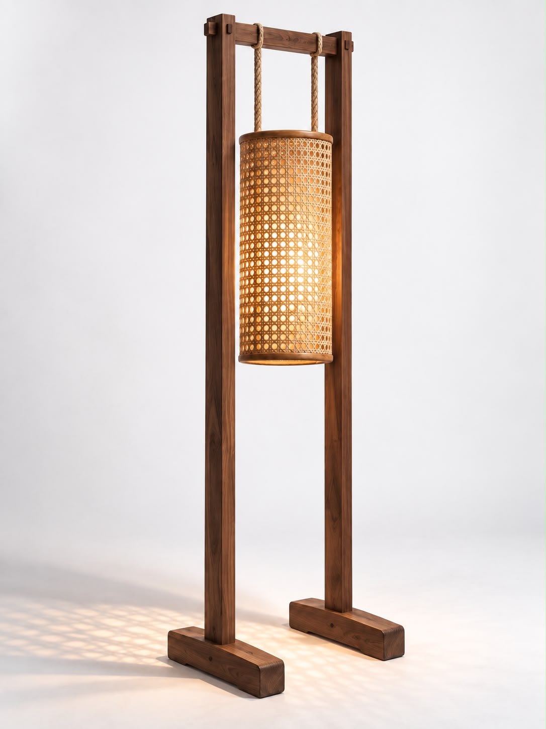 LUMA Hanging Rattan Floor Lamp