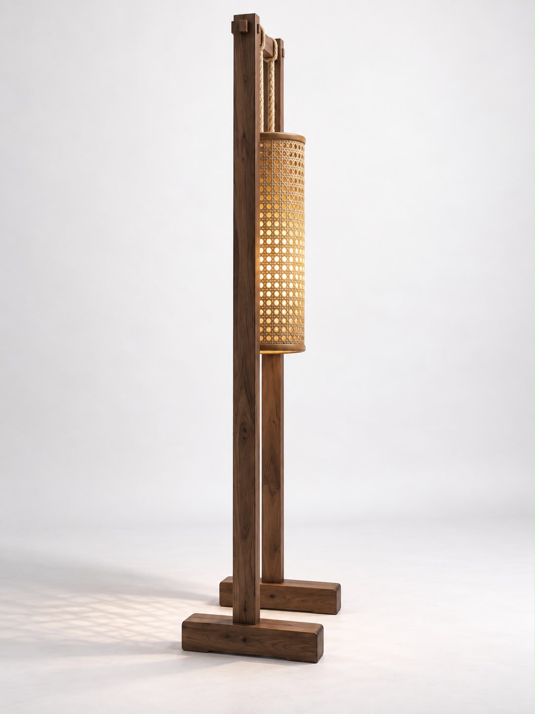 LUMA Hanging Rattan Floor Lamp