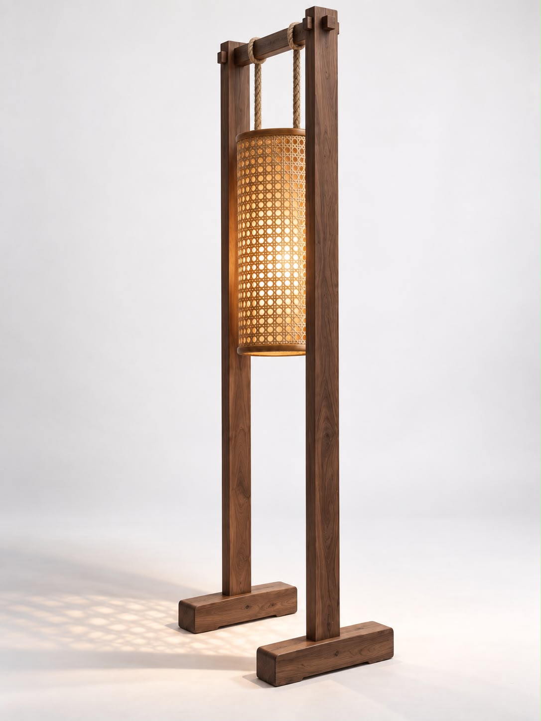 LUMA Hanging Rattan Floor Lamp