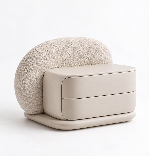 LUNA Sculptural Bedside Table