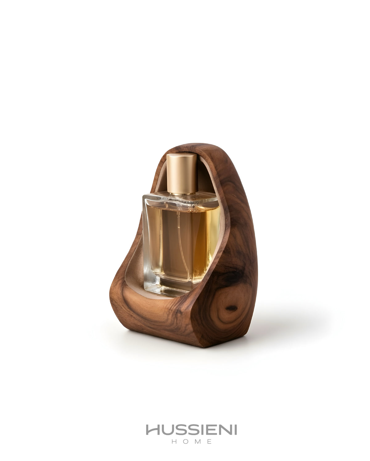 NIDO Walnut Perfume Stand - carved solid walnut