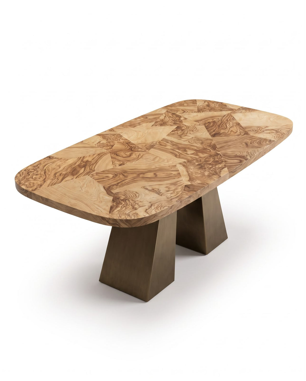 OLEA Burl Dining Table - angled view