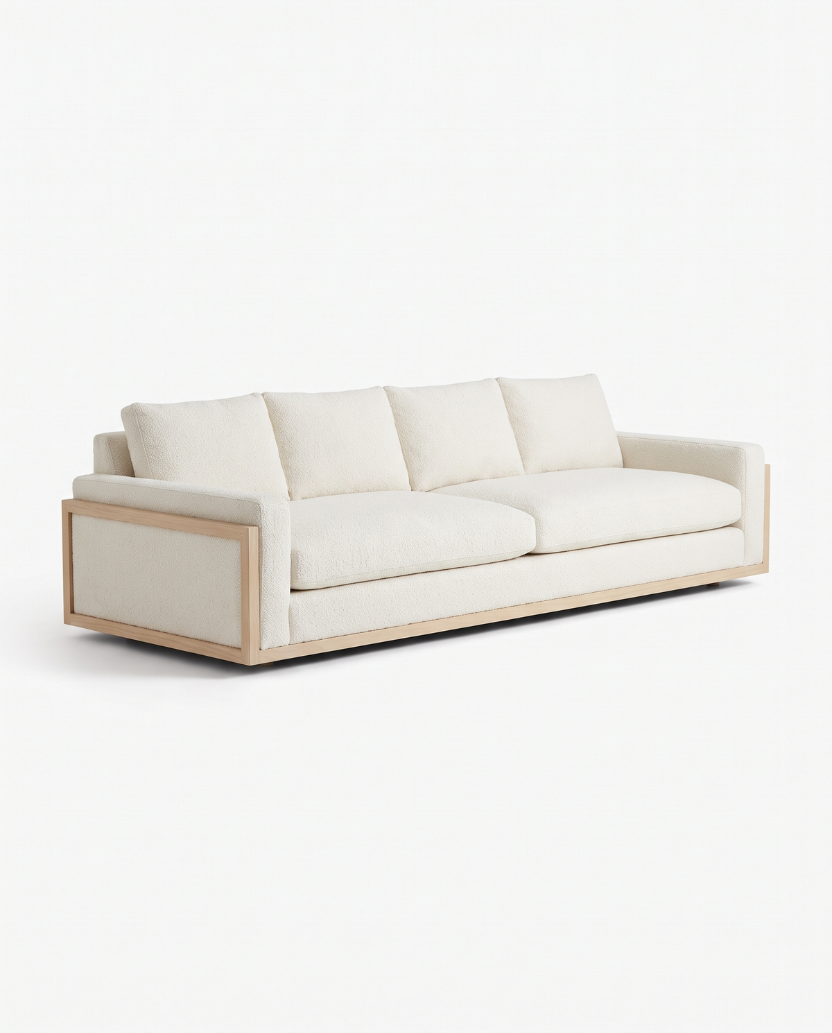 Oak Tray Boucle Sofa