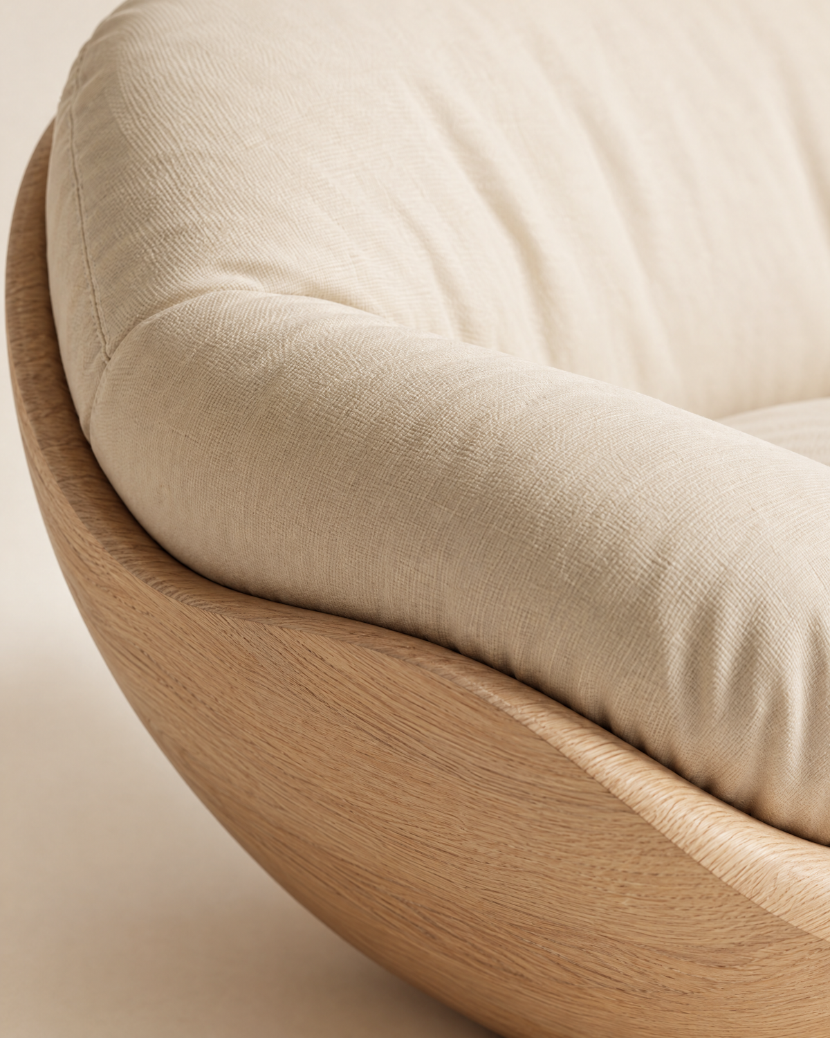 CONCA Carved Wood Lounge Chair - material detail