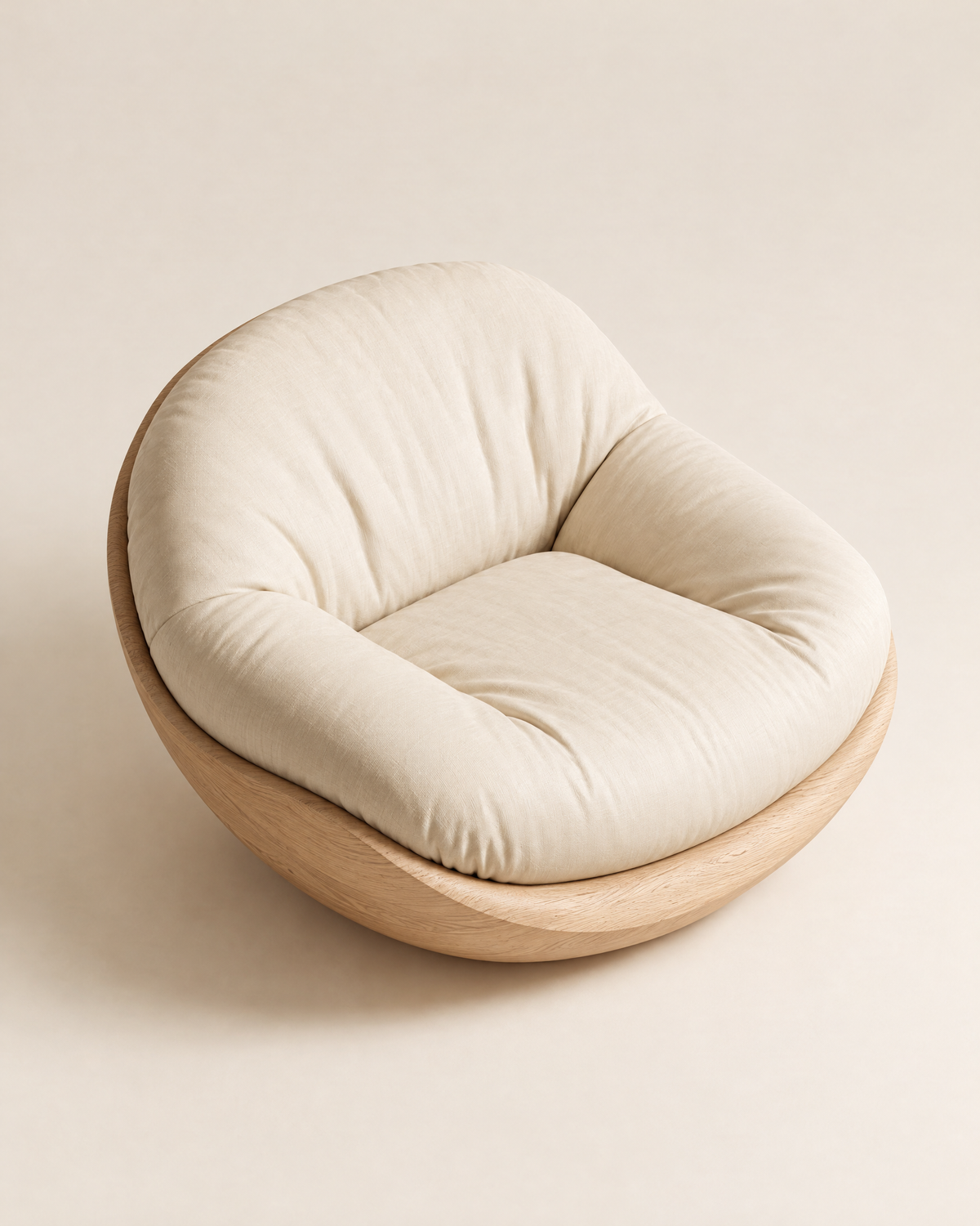 CONCA Carved Wood Lounge Chair - top view