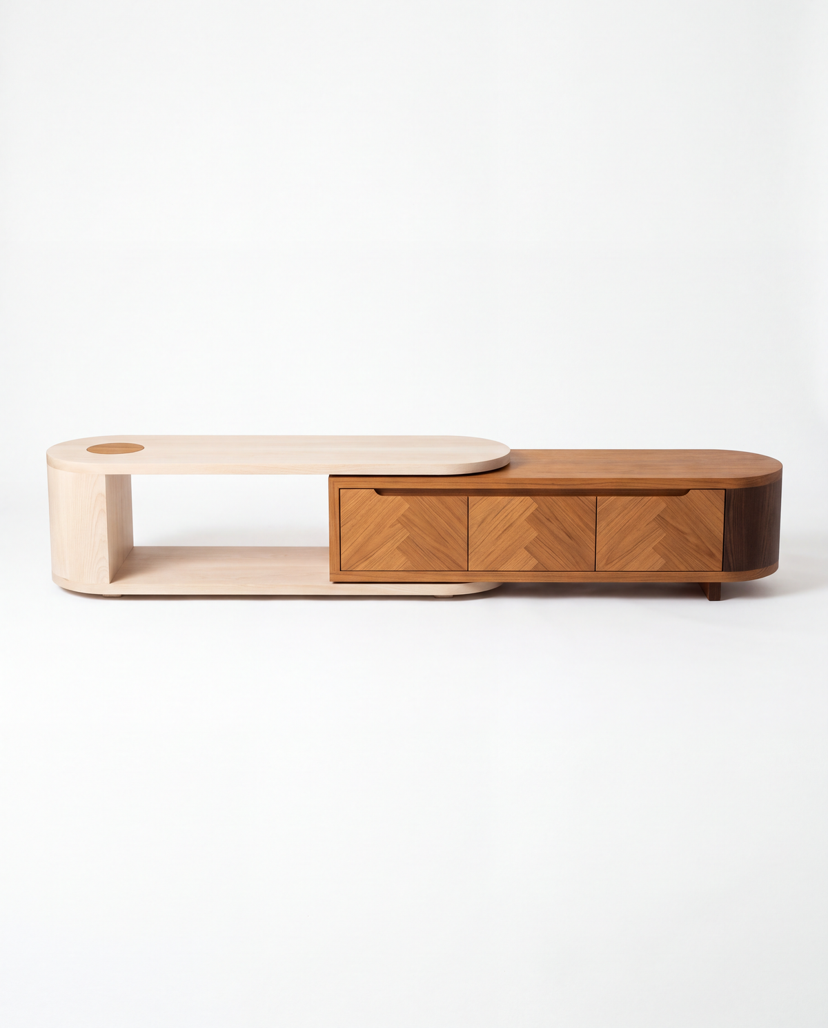 SPINA Herringbone TV Unit - front view